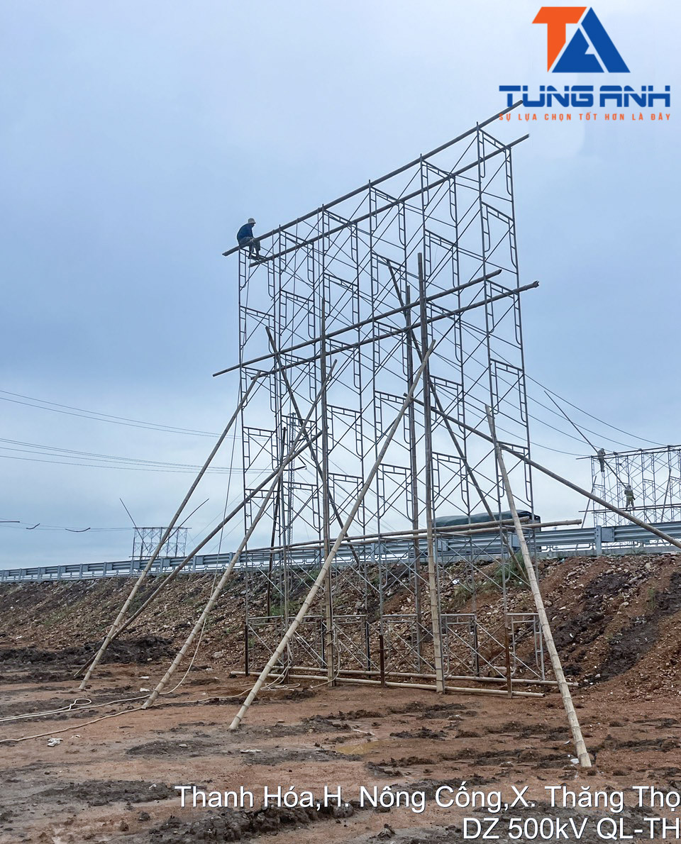 hệ giàn giáo hoàn thiện tại dự án dz 500kv